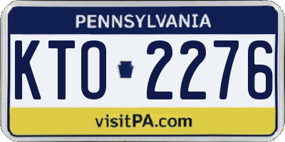 PA license plate KTO2276