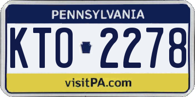PA license plate KTO2278