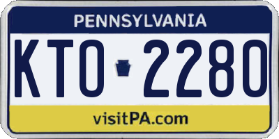 PA license plate KTO2280