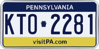 PA license plate KTO2281