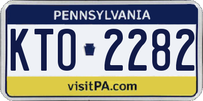 PA license plate KTO2282
