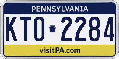 PA license plate KTO2284