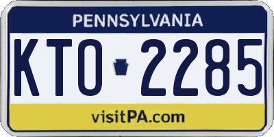 PA license plate KTO2285