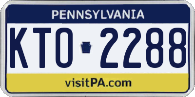 PA license plate KTO2288