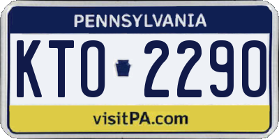 PA license plate KTO2290