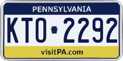 PA license plate KTO2292