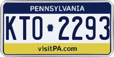 PA license plate KTO2293