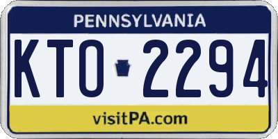PA license plate KTO2294