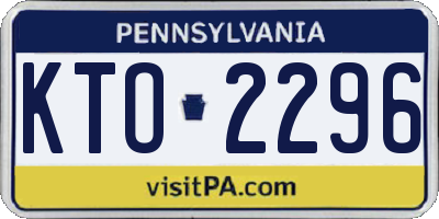 PA license plate KTO2296