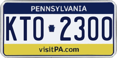 PA license plate KTO2300