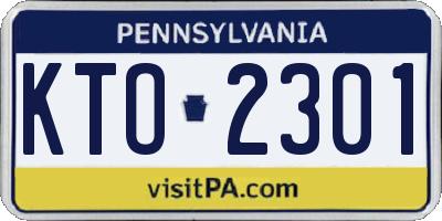 PA license plate KTO2301