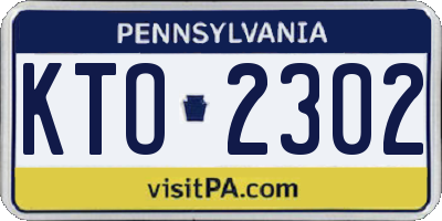 PA license plate KTO2302