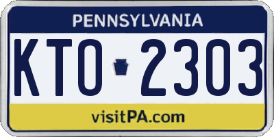 PA license plate KTO2303