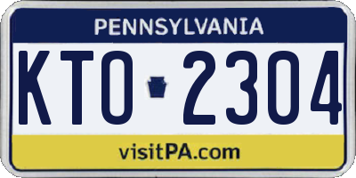 PA license plate KTO2304