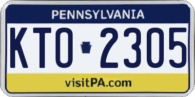 PA license plate KTO2305