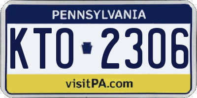 PA license plate KTO2306