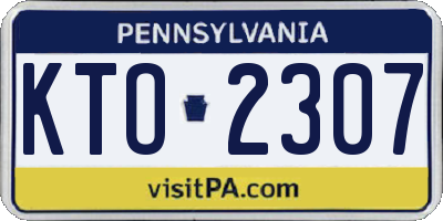 PA license plate KTO2307