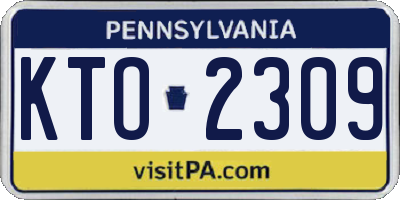 PA license plate KTO2309
