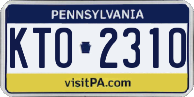 PA license plate KTO2310