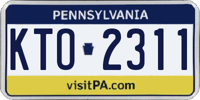 PA license plate KTO2311