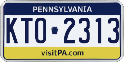 PA license plate KTO2313