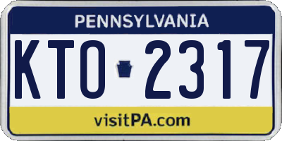 PA license plate KTO2317