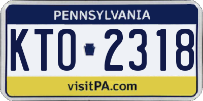PA license plate KTO2318