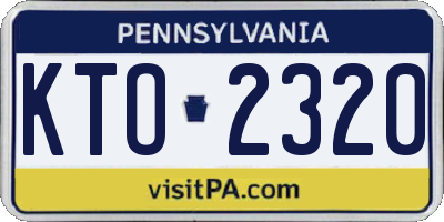 PA license plate KTO2320