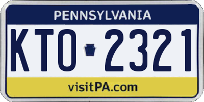 PA license plate KTO2321