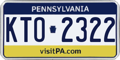 PA license plate KTO2322
