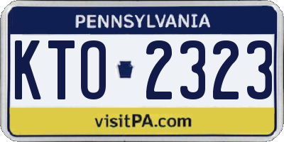 PA license plate KTO2323
