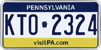 PA license plate KTO2324