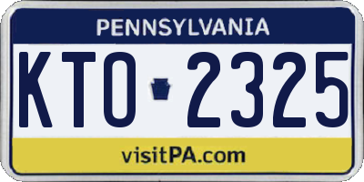 PA license plate KTO2325