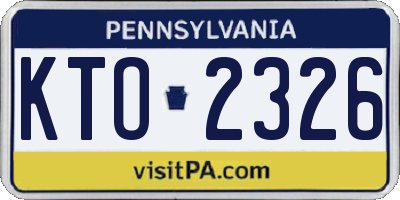 PA license plate KTO2326
