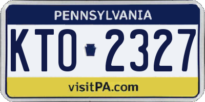 PA license plate KTO2327