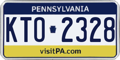 PA license plate KTO2328