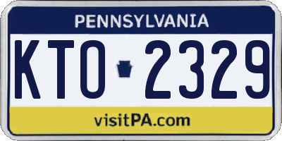 PA license plate KTO2329