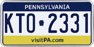 PA license plate KTO2331