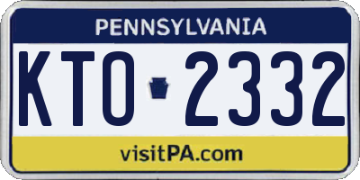 PA license plate KTO2332