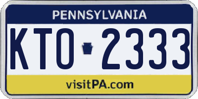 PA license plate KTO2333