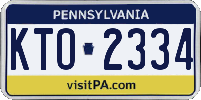 PA license plate KTO2334