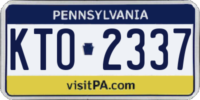 PA license plate KTO2337