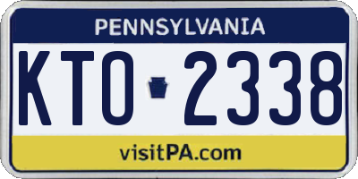 PA license plate KTO2338