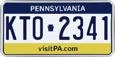 PA license plate KTO2341