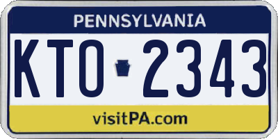 PA license plate KTO2343