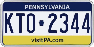 PA license plate KTO2344