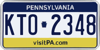 PA license plate KTO2348