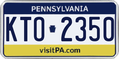 PA license plate KTO2350