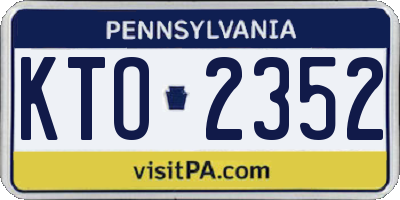 PA license plate KTO2352