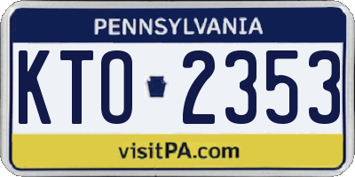 PA license plate KTO2353